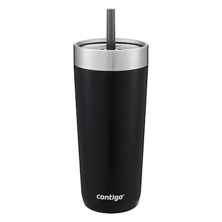 Luxe Stainless Steel Travel Tumbler with Spill-Proof Lid and Straw, 18oz ⟂