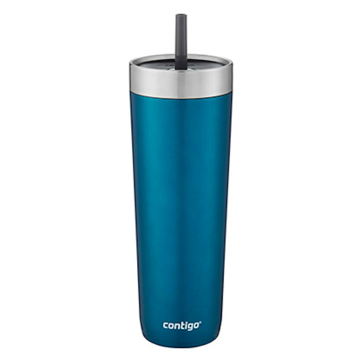 Luxe Stainless Steel Travel Tumbler with Spill-Proof Lid and Straw, 24oz ·03